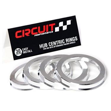 Imagem de Circuit Performance Anéis centrados no cubo (pacote com 4) - 76,1 a 65,1 Hubrings de alumínio - Compatível com Jeep Cherokee, Bússola, Chrysler 200, Dart, Malibu, 500X com cubo de 65,1 mm usando rodas