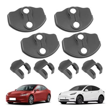 Imagem de Zekrom Capa protetora de fechadura de porta para Tesla Model 3 2016-2023 e para acessórios Tesla Model Y 2020-2023, travas de tampa de batente de porta (conjunto de 8)
