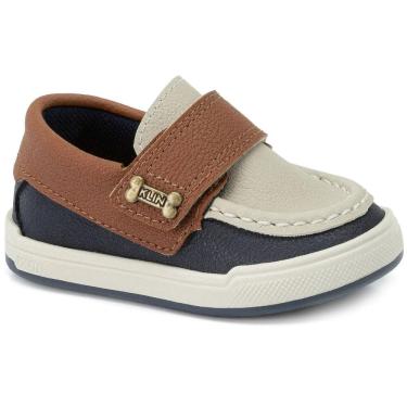 Imagem de Mocassim Infantil Klin Flyer Menino - Marinho e Marrom