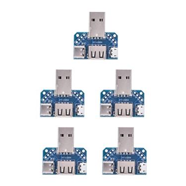 Imagem de Akozon Mini placa de correio USB passagem por USB PCB, 5 peças, placa adaptadora USB macho para fêmea Typec 4P 2,54 mm placa de transferência