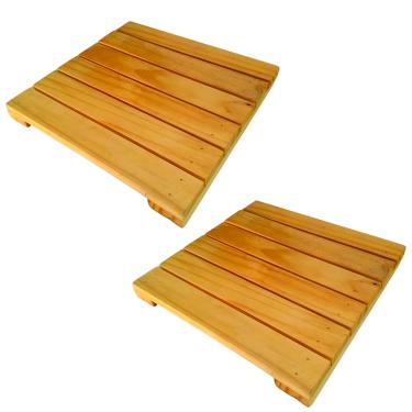 Imagem de Kit 2 Mini Deck De Madeira Piso Externo Deck Flutuante