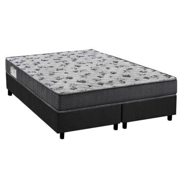 Imagem de Cama Box Queen: Colchão Ortopédico Ortobom D33/EP Anatômico iso 100 Ultra Firme + Base crc Suede Gray(158x198)