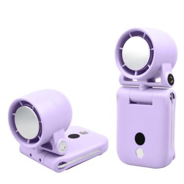 Imagem de OFFCURVE Mini ventilador portátil portátil de 5 velocidades, ventiladores pessoais dobráveis recarregáveis por USB, 3200 mAh, ventiladores pessoais de mão pequenos, operados por bateria para uso ao ar