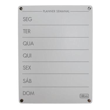 Imagem de Quadro Acrílico Transparente Planner Semanal 30X20cm Com 4 Marcadores 