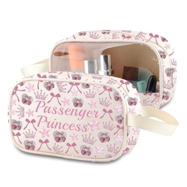 Imagem de MNIGIU Bolsa de cosméticos engraçada para namorada passageira princesa bolsa de maquiagem transparente para presente de princesa passageira, Bolsa transparente Passenger Princess, Engraçado