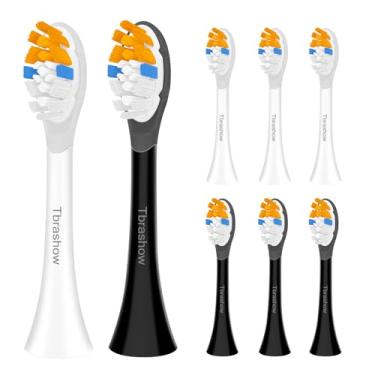 Imagem de Cabeças de escova de dentes de substituição compatíveis com cabeça de escova de substituição Phillips Sonicare, cerdas duplas macias, cuidados com gengivas sensíveis, pacote com 8