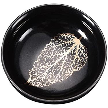 Imagem de Conjunto de chávenas de chá Tenmoku Black Glaze Jianzhan Master Cup, Household Creative Leaf Pattern Teaware, Chá Soup Color Changing Tea Bowl, Várias opções (Cor: A, Tamanho: 42,5 g*4)