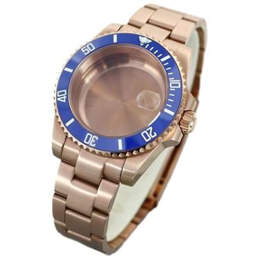 Imagem de Caixa de aço para relógio de 40 mm, moldura de cerâmica de vidro safira para movimento Seiko NH35 NH34 36 2824 Miyota8215, Tampa inferior sólida 5, For Miyota8215 8205 Movement, Caixa de relógio de