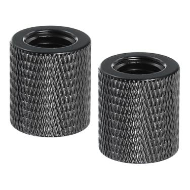 Imagem de PATIKIL Adaptador de parafuso de tripé fêmea de 1/10.2 cm para macho M10, 2 peças de conectores de porca de tripé parafuso de montagem para câmera, conversor de cabeça dupla para suporte de microfone