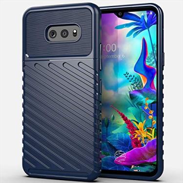 Imagem de HTXWXJC Capa de telefone para LG V50S ThinQ, LM-V510N LM-G850 LG G8X ThinQ capa à prova de choque capas protetoras de TPU antiarranhões capa de grau militar para LG G8X ThinQ azul
