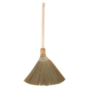 Imagem de CALLARON Vassoura de batedor de milho feita à mão com cabo de madeira limpador de poeira para casa, ambientes internos e externos