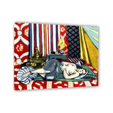 Imagem de Zeichn8u Henri Matisse Canvas Wall Art Odalisca com Culottes Cinzentos Gravuras Famosas Reprodução de Pintura a Óleo Decoração de Parede para Sala de Estar Banheiro Henri Matisse Pôster Moldura