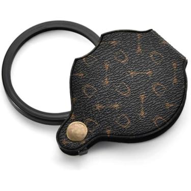 Imagem de Lupa de bolso, pequenas lupas dobráveis de viagem com cordão, mini lente compacta ao redor do pescoço, tamanho de cartão para carteira exploração da natureza