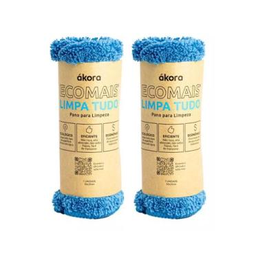 Imagem de 2 Pano de Microfibra Multiuso Ecomais Limpa Tudo Akora Limpeza Fácil C