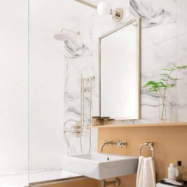 Imagem de Papel de Parede Revestimento Azulejo Lavável Mármore Branco Prime - TA