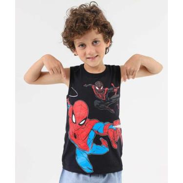 Imagem de Regata Infantil Homem Aranha Marvel Tam 4 a 10-36003, 10, Preto