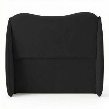 Imagem de Cabeceira Orgânica Para Cama Box Casal Padrão Luma 140cm Bouclê Preto - Abmaza