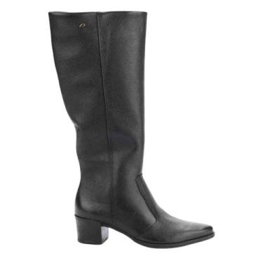 Imagem de Bota feminina cano alto pegada preta, 39, Preto
