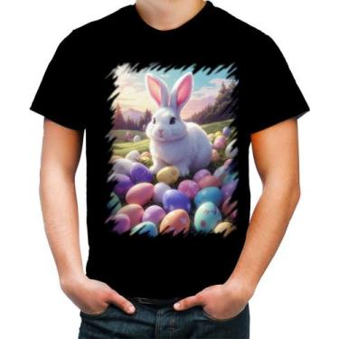 Imagem de Camiseta Colorida Coelhinho da Páscoa com Ovos de Páscoa 8 - Kasubeck 