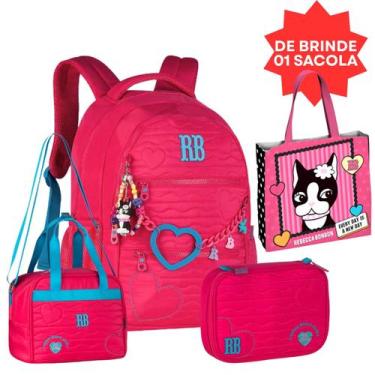 Imagem de Kit Mochila De Costas Rebecca Bonbon Com Lancheira Térmica E Estojo Bo