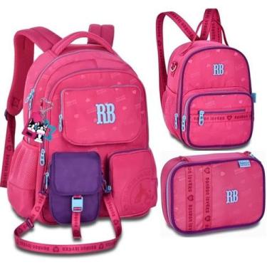 Imagem de Kit Mochila de Costas Com Bolsinha Rebecca Bonbon Lancheira Térmica Es