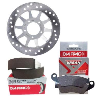 Imagem de Kit Disco de Freio Nxr 150 Bros Com Pastilhas e Lonas Diafrag - GP7 / 