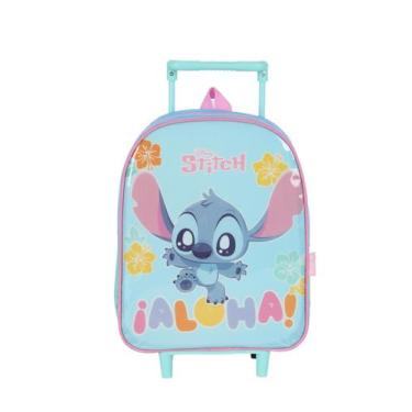 Imagem de Mini Mochila Rodinhas Creche Escolar Lilo Stitch Disney, Verde