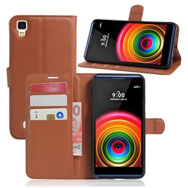 Imagem de NEKOYA Capa LG X Power, capa de pele para LG X Power, capa interior TPU, suporte dobrável, ranhuras para cartões, capa fecho magnético para LG X Power