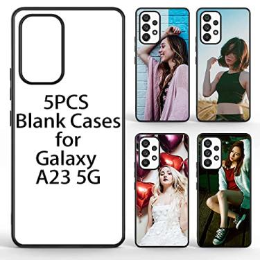 Imagem de FOQENCCI Capa de 5 peças compatível com Samsung Galaxy A23 5G Sublimação em Branco com Prensa Térmica Capas de Telefone DIY Imprimíveis, Borracha Macia Antiderrapante + Capa Protetora Personalizada de