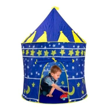 Imagem de Barraca Cabana Infantil Dobravel Castelo Para Meninos e Meninas Tenda (Azul)