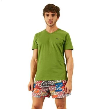 Imagem de Camiseta Masculina Gola V Coca-Cola Verde-Masculino
