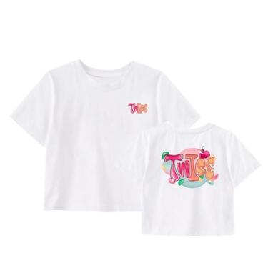 Imagem de T-wice Camiseta Ready to Be Merch Camisetas estampadas K-pop Support Contton gola redonda manga curta, Branco 2-short, M