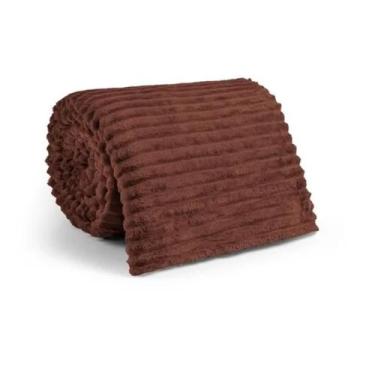 Imagem de Cobertor Manta Casal Canelada Soft - 2,00 X 1,80 - JGM, Marrom