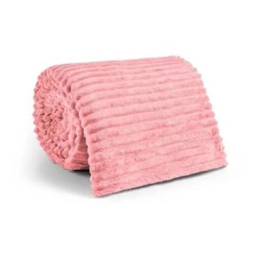 Imagem de Cobertor Manta Casal Canelada Soft - 2,00 X 1,80 - JGM, Rosa