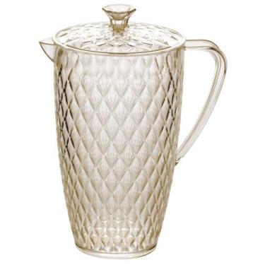 Imagem de Jarra de Plástico 2 Litros Cristal Glamour âmbar Plasutil ref.14209
