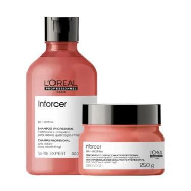 Imagem de Kit loreal inforcer shampoo 300ml + mascara 250g