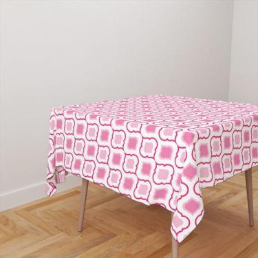 Imagem de Toalha De Mesa Quadrada 4 Lugares Tecido Oxford Estampa Formas Tons de