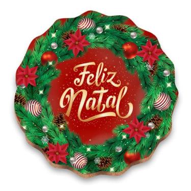 Imagem de Guirlanda Natalina Mandala com Papai Noel MDF  Decoração Festiva para 