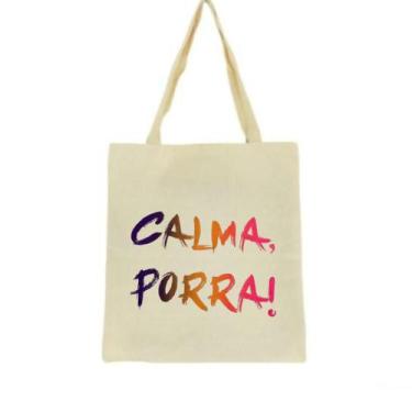 Imagem de Bolsa Ecobag 100% algodão CALMA PORR* COLORFUL - CARIOCA MAIS