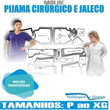 Imagem de Kit Molde Jaleco + Pijama Cir. Feminina, Modelagem&Diversos, P Ao Xg