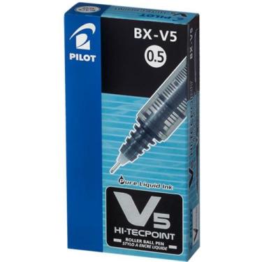 Imagem de Caneta Hidrográfica HI-TECPOINT BX V5 Preta - Caixa com 12 Unidades - 