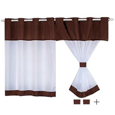 Imagem de Cortina Para Cozinha Com Bandô Liso 2,70 x 1,40 - GDECORAÇÕES, Bandô T
