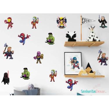 Imagem de adesivo de parede super heróis vingadores miniaturas - Senhorita Decor