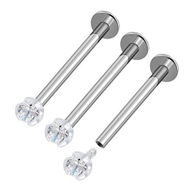 Imagem de 3 peças de aço cirúrgico bio top 16 g labret studs piercing joias Monroe Tragus cartilagem lábio medusa bola 2,5 mm mais opções, Aço inoxidável, Sem Pedra Preciosa