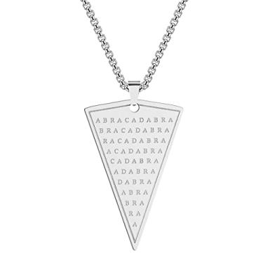 Imagem de Chereda Colar masculino com pingente Abracadabra Abraxas Abracadabra masculino mágico oculto, amuleto esotérico, joias, colares, Aço inoxidável, Sem Pedra Preciosa