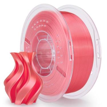 Imagem de Filamento PLA 1,75mm Silk Rosa Coral ELEGOO - 1kg para Impressora 3D