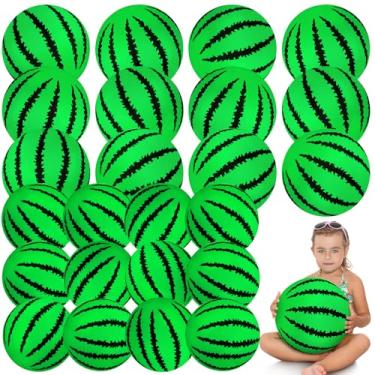 Imagem de Guiqulai 24 bolas de praia de melancia a granel, mini bolas de praia infláveis bola de praia bola de melancia para decorações de festa na piscina, lembrancinhas de festa de aniversário