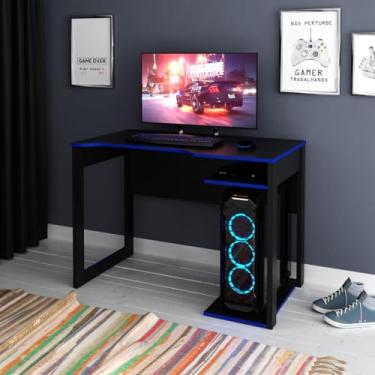 Imagem de Mesa Gamer para PC 105x74cm ME4161 Preto Azul Tecnomobili