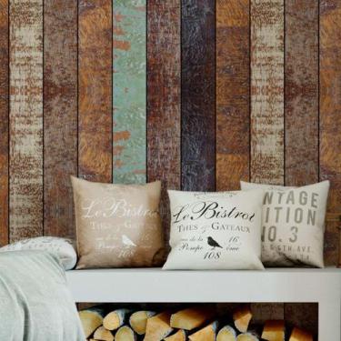 Imagem de Papel De Parede Adesivo Ripas De Madeira Ripa Colorida 3.5m - DELIQUAD