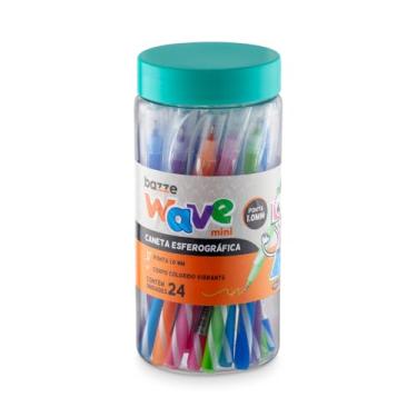 Imagem de Caneta Esferográfica Bazze Wave 1.0mm Mini Pote 24 Unidades